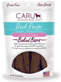 Caru Pet Food Soft 'n Tasty Baked Bars Duck Recipe Grain-Free Dog Treats