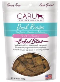 Caru Pet Food Soft 'n Tasty Baked Bites Duck Recipe Grain-Free Dog Treats
