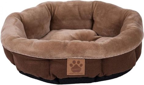 Precision Pet Round Shearling Bed Brown