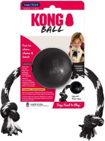 KONG Extreme Ball Dog Chew Toy With Rope Large