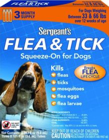 Sergeants Flea and Tick Squeeze-On Dog 33-66lb