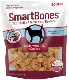 SmartBones Mini Vegetable and Chicken Bones Rawhide Free Dog Chew