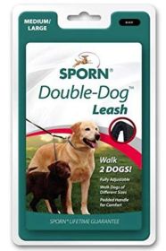 Sporn Double Dog Leash Fully Adjustable for Medium / Large Dogs Black