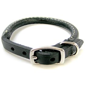 Circle T Pet Leather Round Collar - Black (Size: 10" Neck)
