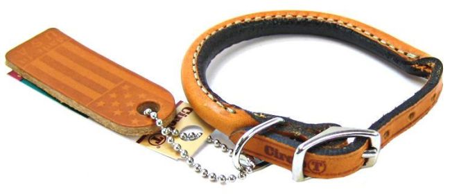 Circle T Leather Round Collar - Tan (Size: 10" Neck)