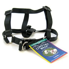 Tuff Collar Comfort Wrap Nylon Adjustable Harness - Black (Size: Large (Girth Size 26"-40"))