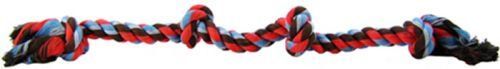 Flossy Chews Colored 4 Knot Tug Rope (Size: Large (22" Long))