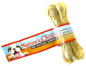 Loving Pets Nature's Choice 100% Natural Rawhide Pressed Bones (Size: 4" Long (1 Bone))
