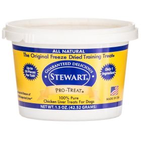 Stewart Pro-Treat 100% Freeze Dried Chicken Liver for Dogs (Size: 1.5 oz)