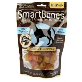 SmartBones Peanut Butter Dog Chews (Size: Mini - 2" Long - Dogs under 20 Lbs (16 Pack))