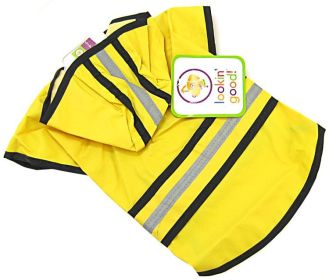Fashion Pet Rainy Day Dog Slicker - Yellow (Size: Small (10"-14" From Neck Base to Tail))