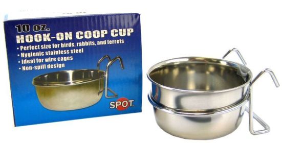 Spot Stainless Steel Hook-On Coop Cup (Size: 10 oz (4" Diameter))