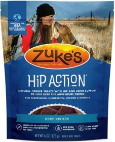 Zukes Hip Action Hip & Joint Supplement Dog Treat - Roasted Beef Recipe (Size: 6 oz)