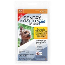 Sentry Fiproguard Plus IGR for Dogs & Puppies (Size: Small - 3 Applications - (Dogs 6.5-22 lbs))