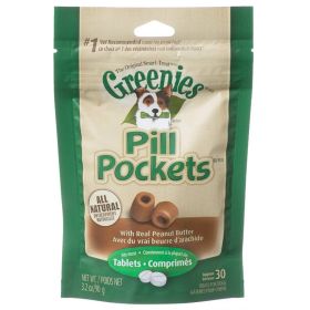 Greenies Pill Pocket Peanut Butter Flavor Dog Treats (Size: Small - 30 Treats (Tablets))
