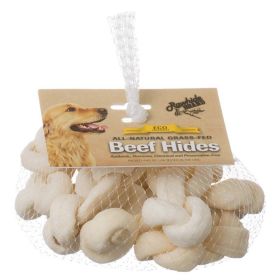 Rawhide Brand Eco Friendly Beef Hide Natural Safety-Knot Bones (Size: 2" Bones (12 Pack))