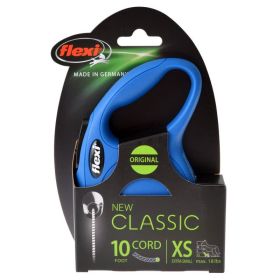 Flexi New Classic Retractable Cord Leash - Blue (Size: X-Small - 10' Lead (Pets up to 18 lbs))