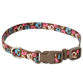 Pet Attire Styles Special Paw Brown Adjustable Dog Collar (Size: 8"-12" Long x 3/8" Wide)