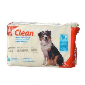 Dog It Clean Disposable Diapers (Size: Large - 12 Pack - 35-55 lb Dogs - (18-22.5" Waist))