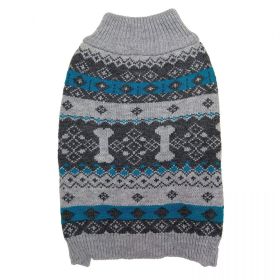 Fashion Pet Nordic Knit Dog Sweater - Gray (Size: Small (10"-14" Neck to Tail))