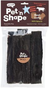 Pet 'n Shape Natural Beef Lung Strips Dog Treats (Size: 3 oz)