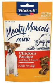 Vitakraft Meaty Morsels Mini Chicken Recipe with Beef and Carrots Dog Treat (Size: 1.69 oz)
