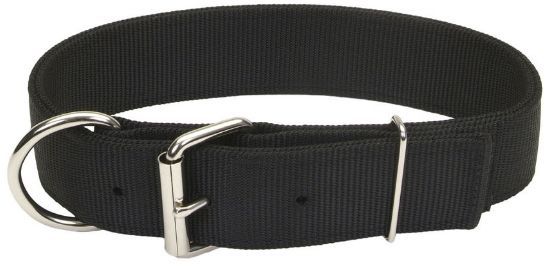 Coastal Pet Macho Dog Double-Ply Nylon Collar with Roller Buckle 1.75" Wide Black (Size: 20"Long)