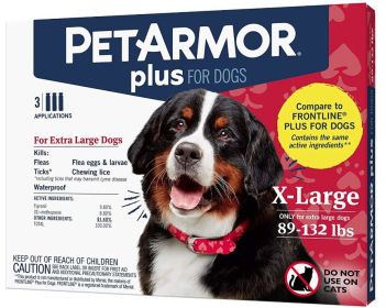 PetArmor Plus Flea and Tick Treatment for X-Large Dogs (89-132 Pounds) (Size: 3 Count)