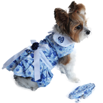 Blue Rose Harness Dress with Matching Leash (Option: X-Small)