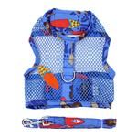 Cool Mesh Dog Harness with Leash - Ukuleles and Surfboards (Option: X-Small)
