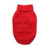 Combed Cotton Cable Knit Dog Sweater - Fiery Red