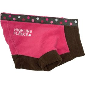 Highline Fleece Dog Coat - Pink and Brown with Polka Dots (Option: Size 8)
