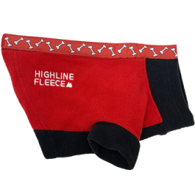 Highline Fleece Dog Coat - Red and Black with Rolling Bones (Option: Size 8)