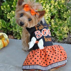 Halloween Dog Harness Dress - Fab-BOO-lous (Option: X-Small)