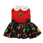 Holiday Dog Harness Dress - Gingerbread (Option: X-Small)