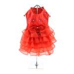 Holiday Dog Harness Dress - Red Satin (Option: X-Small)