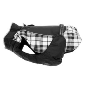 Alpine All-Weather Dog Coat - Black and White Plaid (Option: X-Small)
