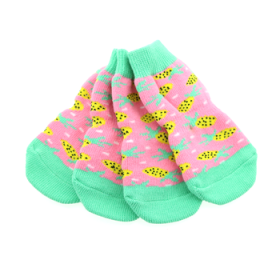 Non-Skid Dog Socks - Pink Pineapple (Option: X-Small)