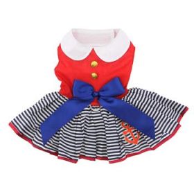 Sailor Girl Dress with Matching Leash (Option: X-Small)