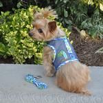 Surfboard Blue and Green Cool Mesh Dog Harness with Matching Leash (Option: X-Small)