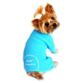 Sweet Dreams Thermal Dog Pajamas - Blue (Option: X-Small)