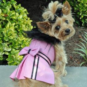 Wool Fur-Trimmed Dog Harness Coat - Pink (Option: X-Small)