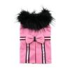 Wool Fur-Trimmed Dog Harness Coat - Pink